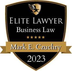 elite lawyer business law badge for mark e. czuchry 2023